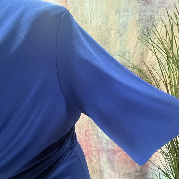 📌Jones New York Work-to- Weekend Soft Flowing Fabric Short Sleeves Midi Dress - Picture 5 of 16